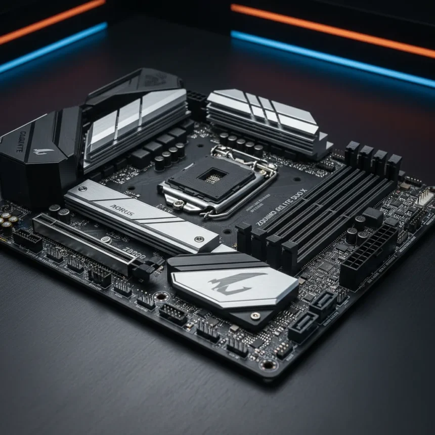 Gigabyte Z890 Aorus Elite Duo X: CQDIMM Power at Mid-Range Price — AI-generated illustration
