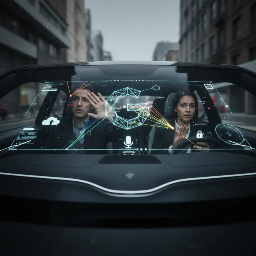 Google Gemini in cars sparks privacy backlash among drivers — AI-generated illustration