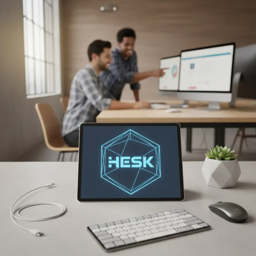 HESK open-source help desk software simplifies support setup — AI-generated illustration