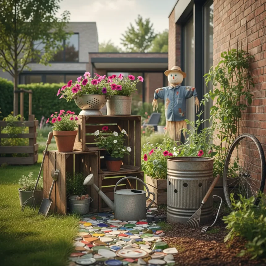 Repurposing household items for yard improvement lacks verified guidance