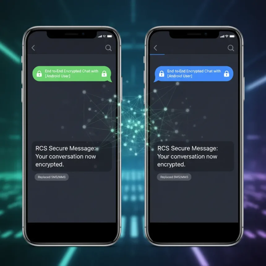 iPhone encrypted RCS messaging finally closes Android gap — AI-generated illustration