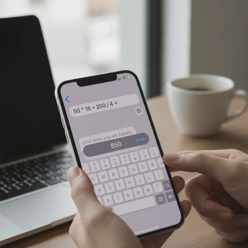 iPhone keyboard math feature cuts app-switching friction