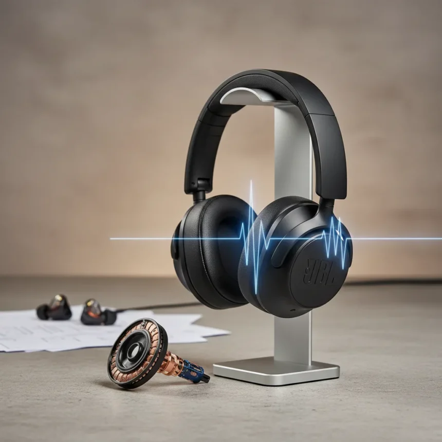JBL Tour One M3 ditches bass for neutral sound audiophiles want — AI-generated illustration