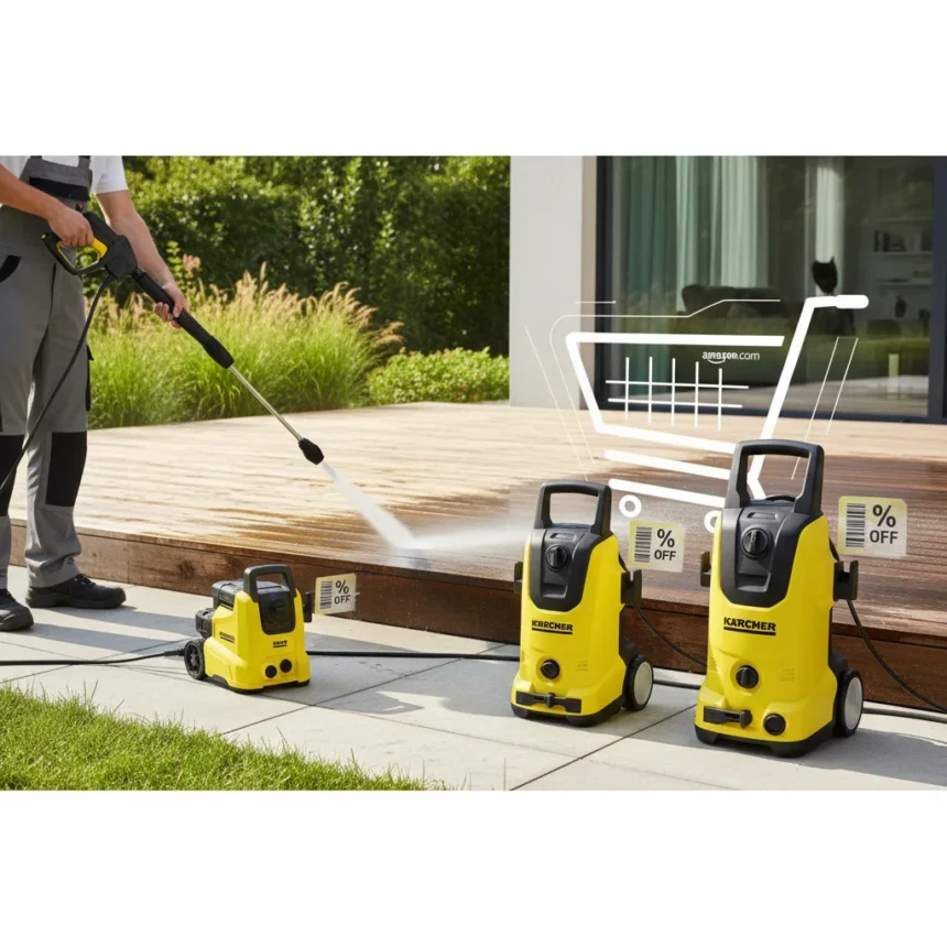 Kärcher pressure washers transform decks fast—and Amazon sales cut prices now — AI-generated illustration
