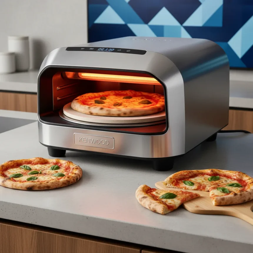 Kenwood pizza oven cooks pizzas in just three minutes — AI-generated illustration