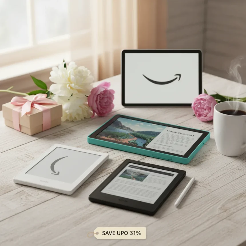 Kindle Mother's Day deals save up to 31% on Paperwhite, Colorsoft, Scribe — AI-generated illustration