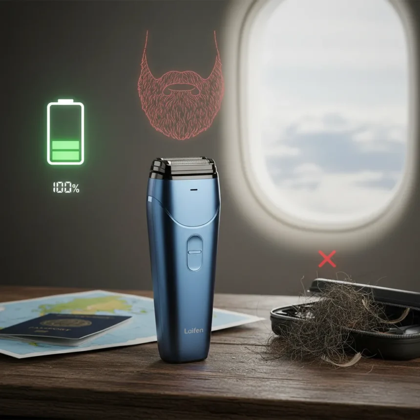 Laifen P3 Pro travel shaver excels on battery, fails for thick beards — AI-generated illustration