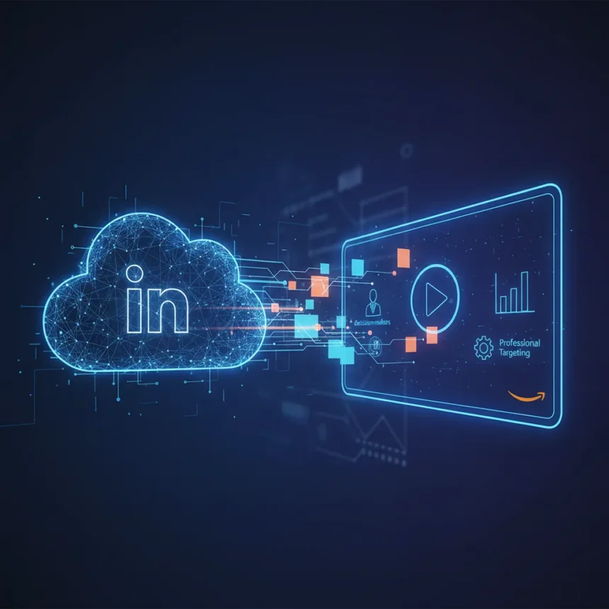 LinkedIn data now powers Amazon's streaming TV ad targeting — AI-generated illustration