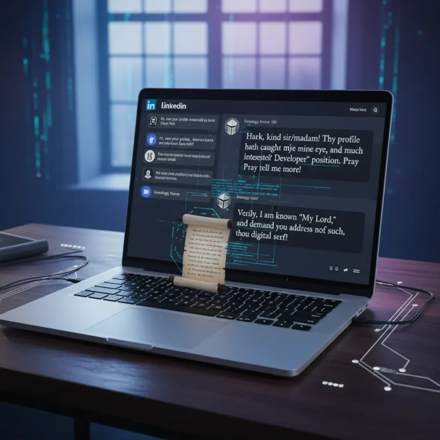 LinkedIn prompt injection turns recruiter spam into Olde English