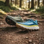 Lowa Skyterra trail runner outgrips Hoka Challenger 7 — AI-generated illustration