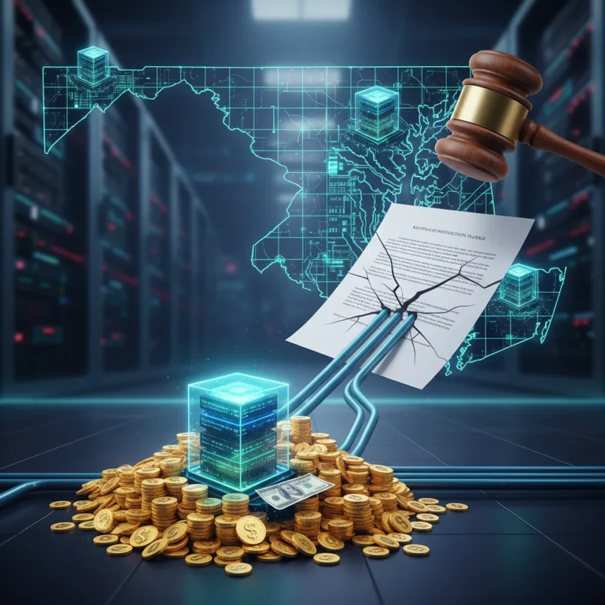 Maryland's $2 billion AI data center grid bill sparks FERC fight — AI-generated illustration