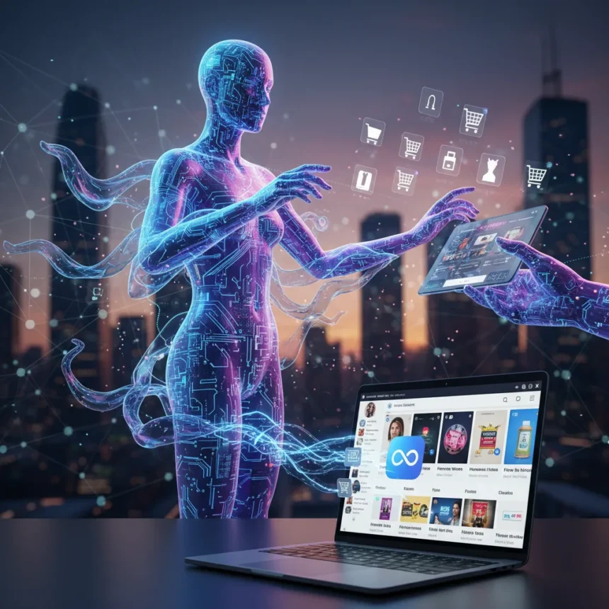 Meta's AI shopping agents signal a shift toward agentic commerce — AI-generated illustration