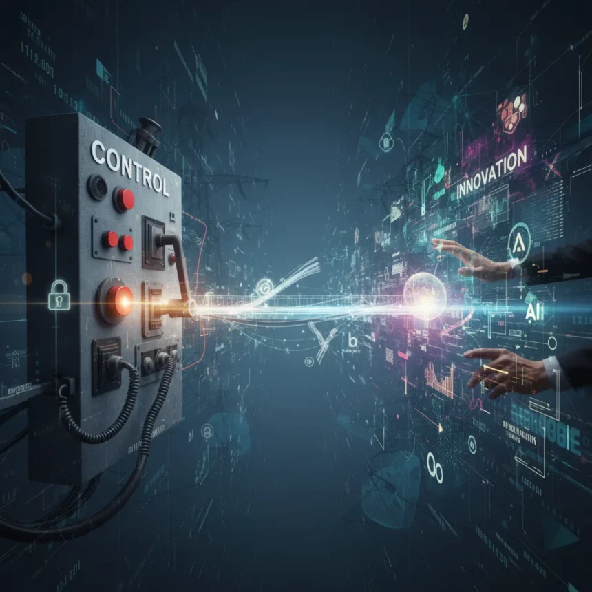Mission-critical communications face control vs — AI-generated illustration