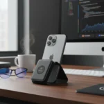 Moft MagSafe wallet with Find My turns iPhone into tripod