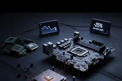 PC motherboard sales collapse 25% as chipmakers pivot to AI — AI-generated illustration