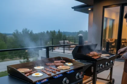 Napoleon's new griddle challenges Traeger with three burners — AI-generated illustration