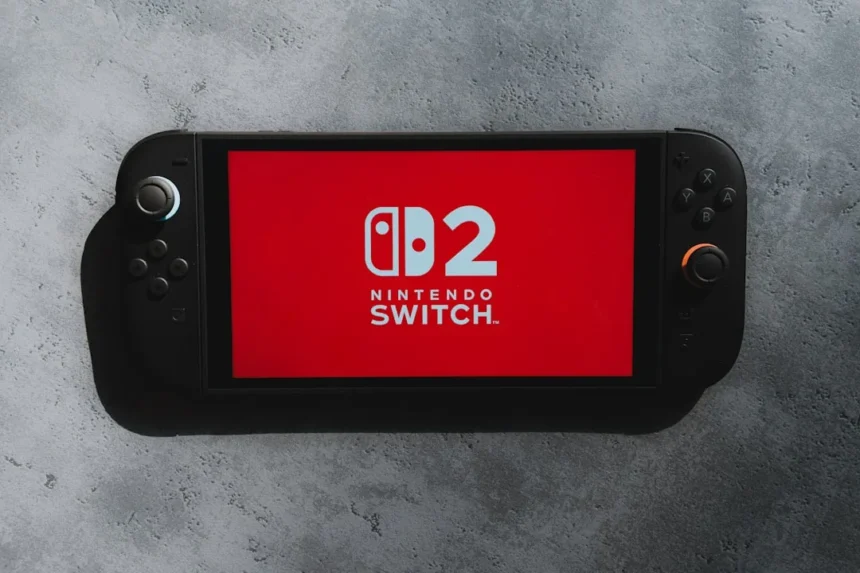 The nintendo switch 2 with a red screen.