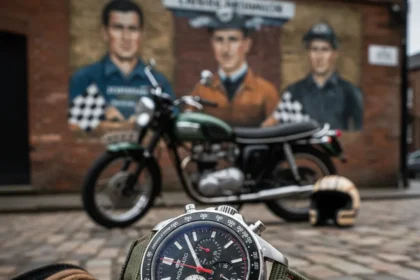 Nomadic's Road Racing Watch Honors Northern Irish Motorcycle Culture — AI-generated illustration