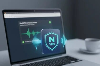 NordVPN's AI voice checker fights deepfakes on Chrome — AI-generated illustration