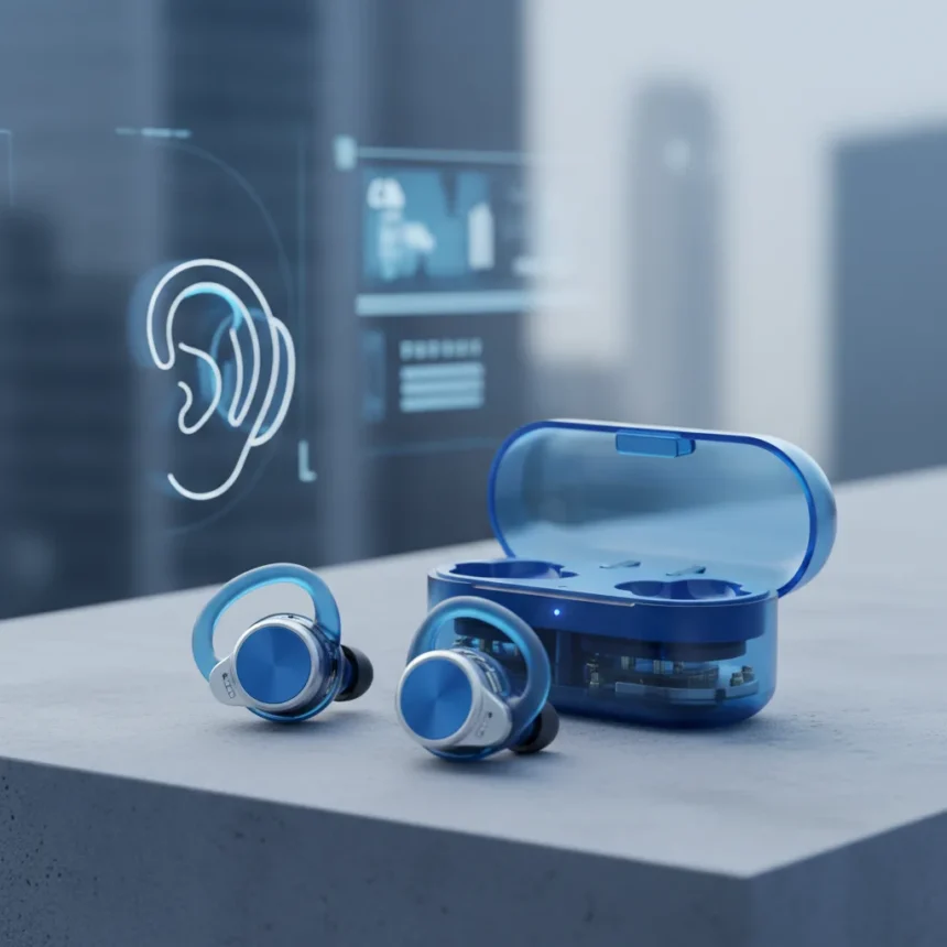 Nothing Ear (open) Blue: Bold Color, Same Open-Ear Design — AI-generated illustration