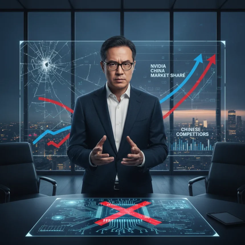 Nvidia CEO: US China chip ban has backfired spectacularly — AI-generated illustration