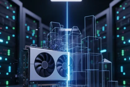 RTX Mega Geometry slashes path-traced rendering VRAM by 30% — AI-generated illustration