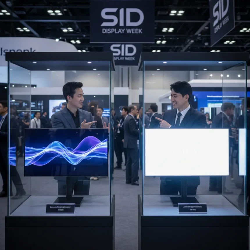 Next-gen OLED display technology rivals intensify at SID Display Week — AI-generated illustration
