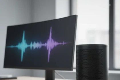 Opsodis 1 Desktop Speaker Delivers Immersive 3D Sound in Compact Form — AI-generated illustration