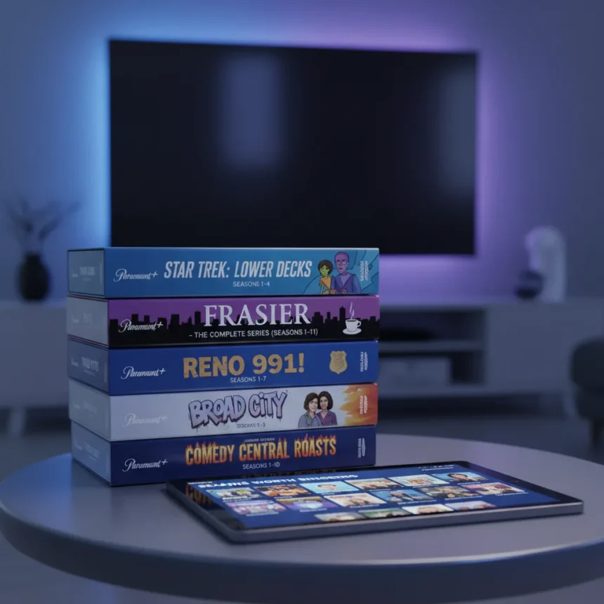 Paramount+ comedy shows with seasons worth bingeing — AI-generated illustration