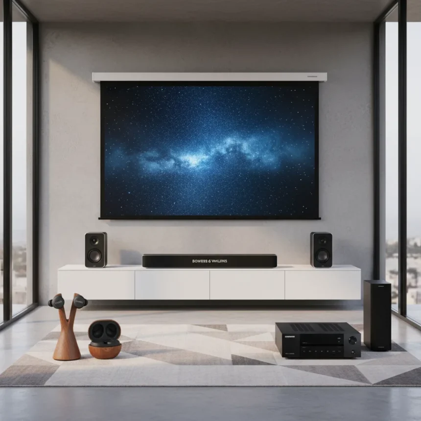 Premium home audio deals drop: 4K projectors, noise-cancelling earbuds slashed — AI-generated illustration