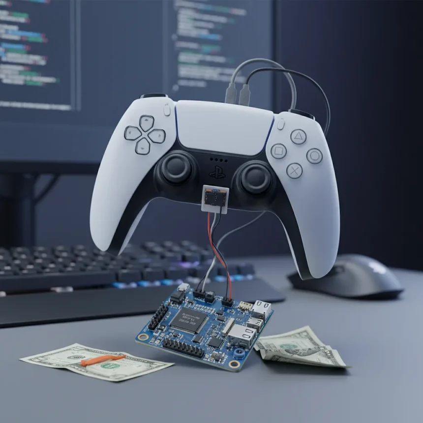 PS5 DualSense wireless PC hack costs $7 and actually works — AI-generated illustration