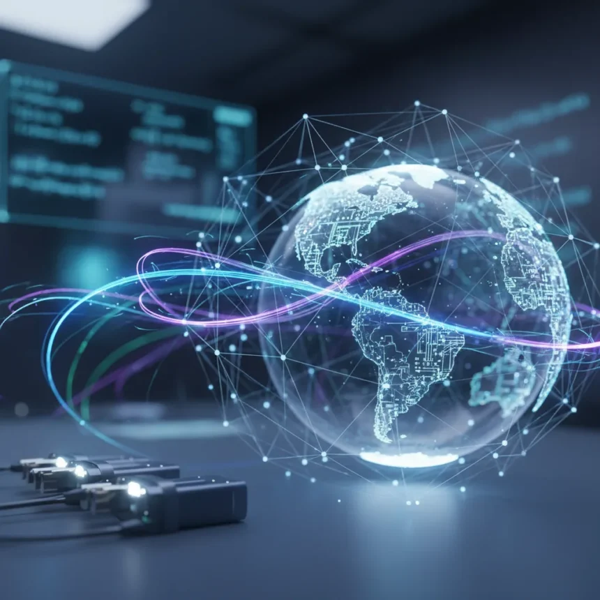 Quantum internet breakthrough achieves unhackable global network on fiber — AI-generated illustration