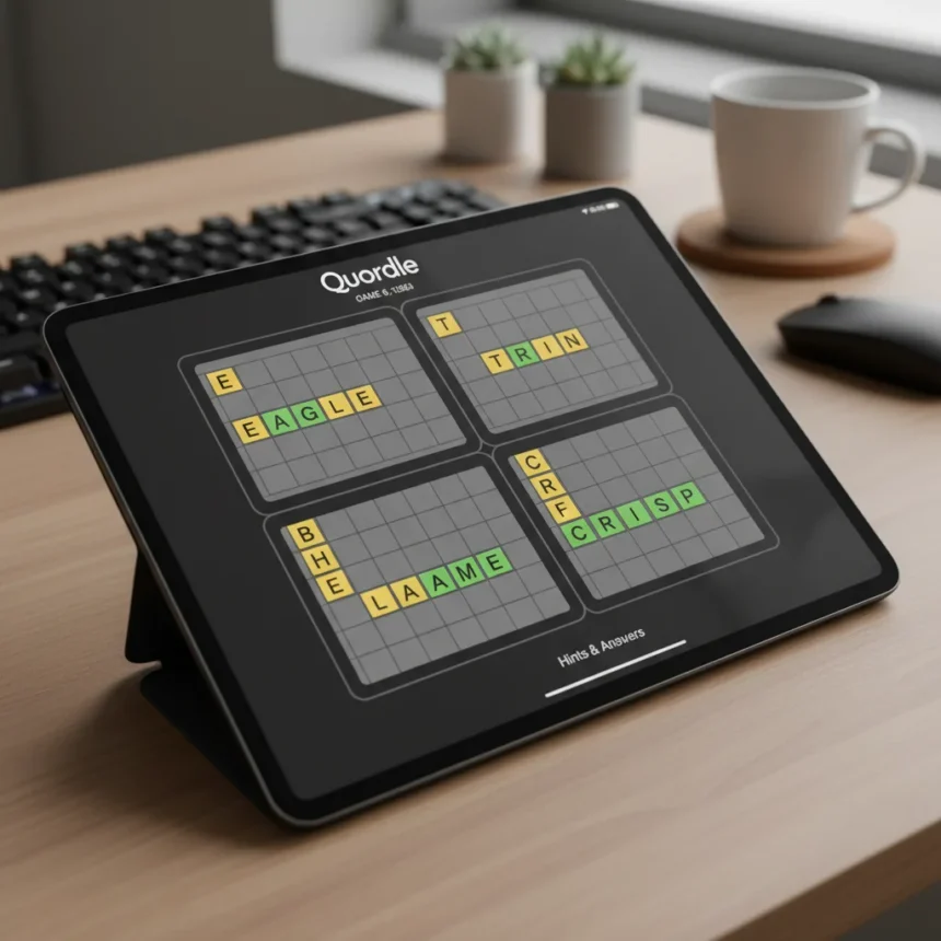 Quordle game #1563 hints and answers for May 6 — AI-generated illustration
