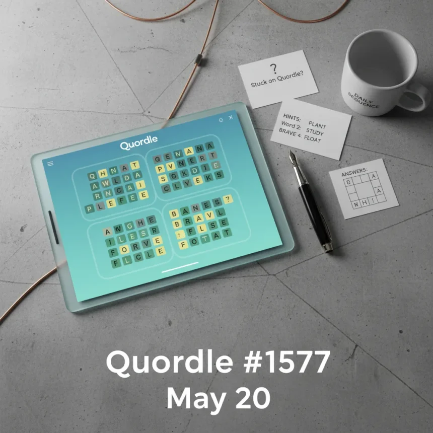 Quordle #1577 answers and hints for May 20
