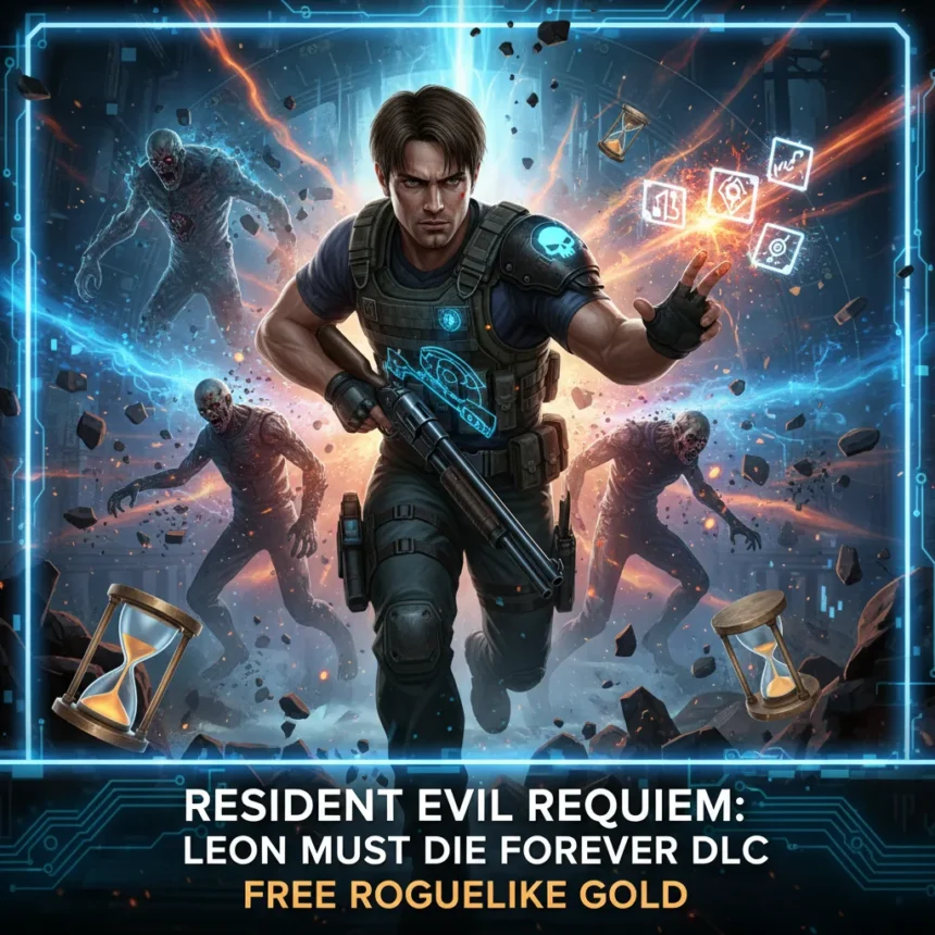 Resident Evil Requiem's Leon Must Die Forever DLC Is Free Roguelike Gold — AI-generated illustration