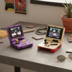 Retro gaming handhelds finally get the flip design they deserve — AI-generated illustration