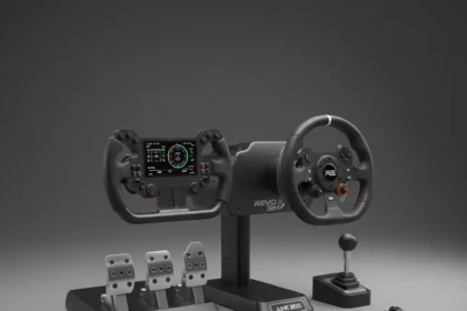 Revosim RS Pure racing wheel challenges Fanatec with F1 and rally versatility — AI-generated illustration