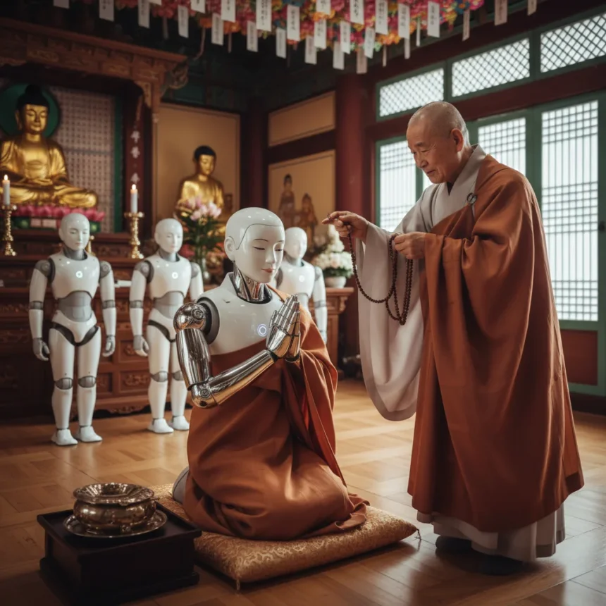 Robot monk Gabi takes vows in South Korea, sparking AI spirituality debate