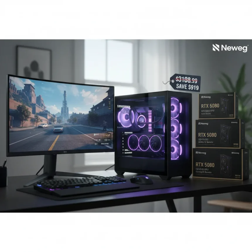 RTX 5080 Gaming PC Bundle Hits $3,189 With $919 Savings