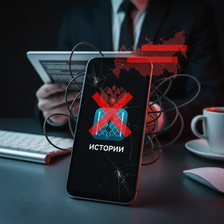 Russia's Censorship Campaign Targets Independent News Apps — AI-generated illustration