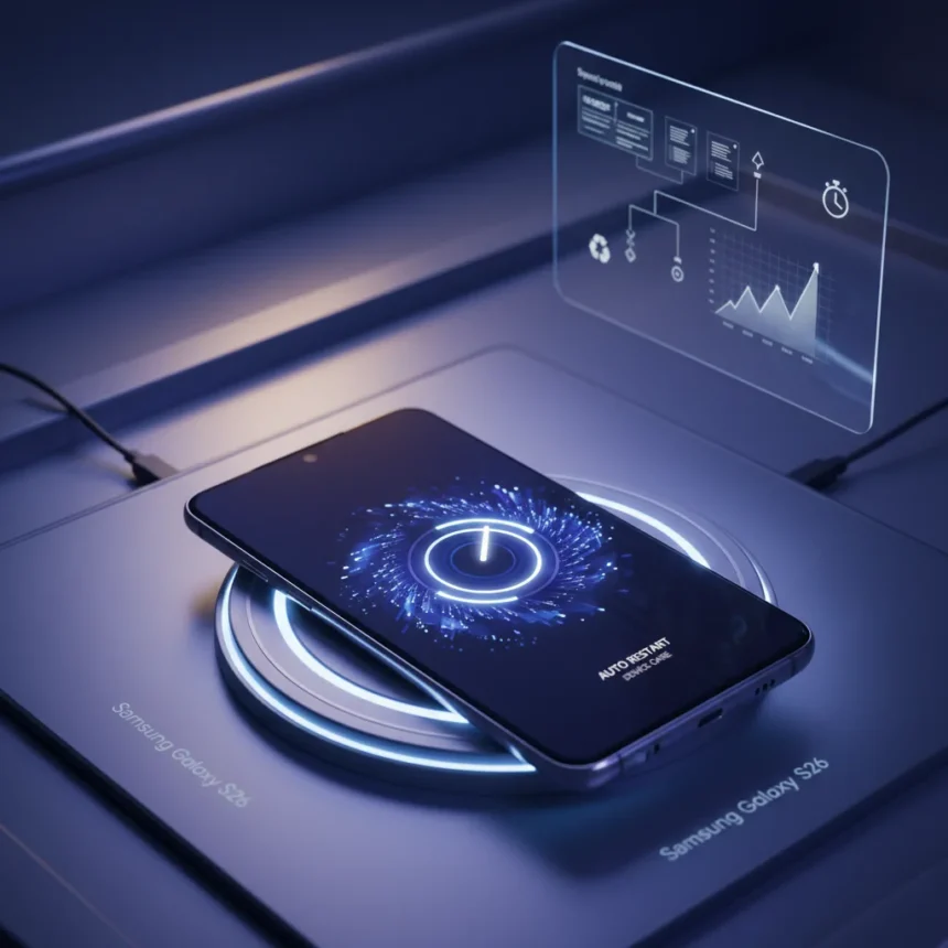 Samsung Galaxy S26 Auto Restart keeps your phone performing longer — AI-generated illustration