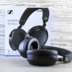 Sennheiser momentum 4 wireless headphones and box.
