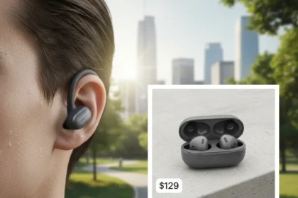 Soundcore AeroClip open-ear earbuds beat AirPods for workouts — AI-generated illustration