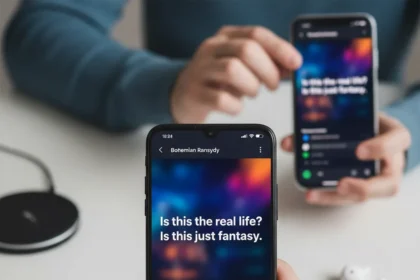Spotify lyrics zoom hack transforms Android readability—iOS users left waiting — AI-generated illustration