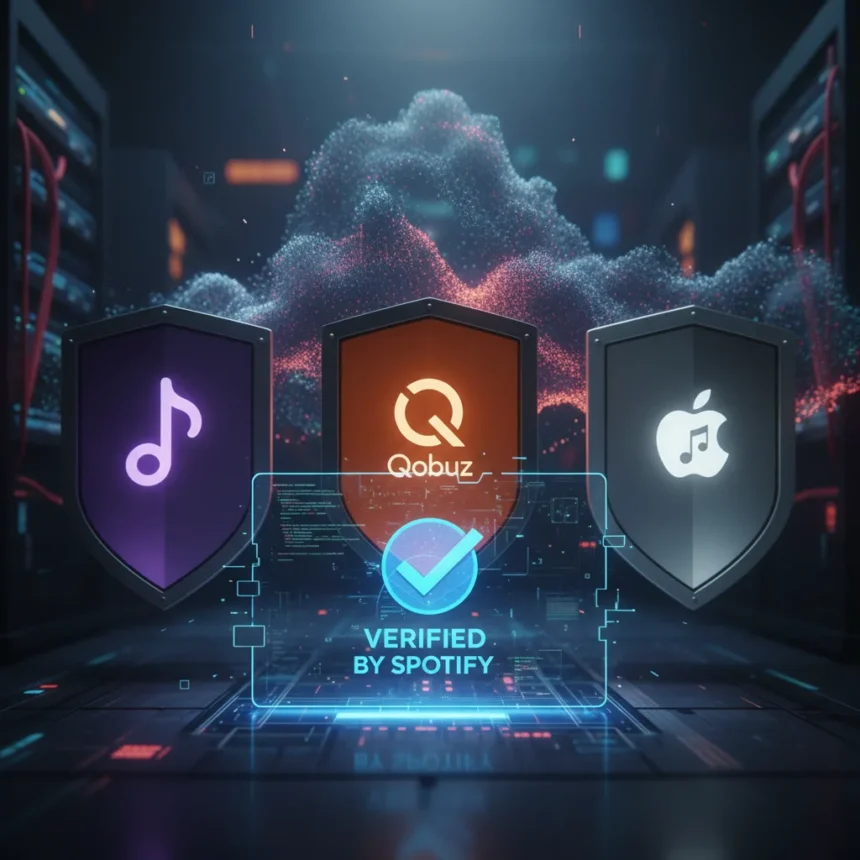 Spotify's Verified Badge Fails to Match Competitors' AI Music Crackdown — AI-generated illustration