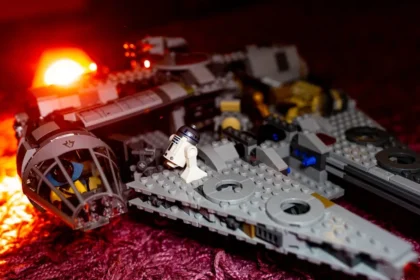 a close up of a lego star wars vehicle