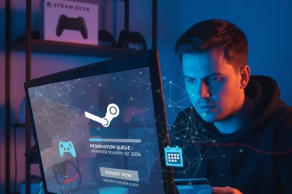 Steam Controller reservation system echoes Steam Deck launch chaos — AI-generated illustration