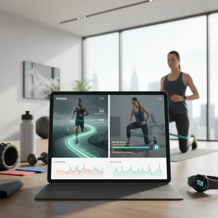 Strava's Physical Therapy Mode Reframes Injury as Fitness Data — AI-generated illustration