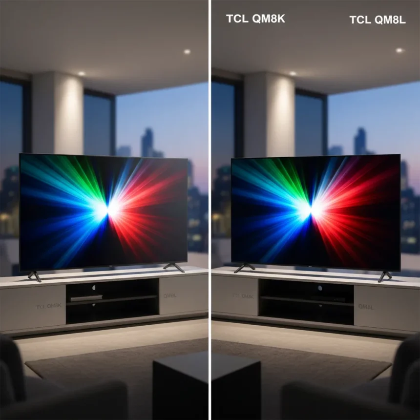 TCL QM8L vs QM8K: SQD upgrade justifies the cost — AI-generated illustration