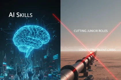Tech's AI hiring paradox is quietly killing junior developer pipelines — AI-generated illustration